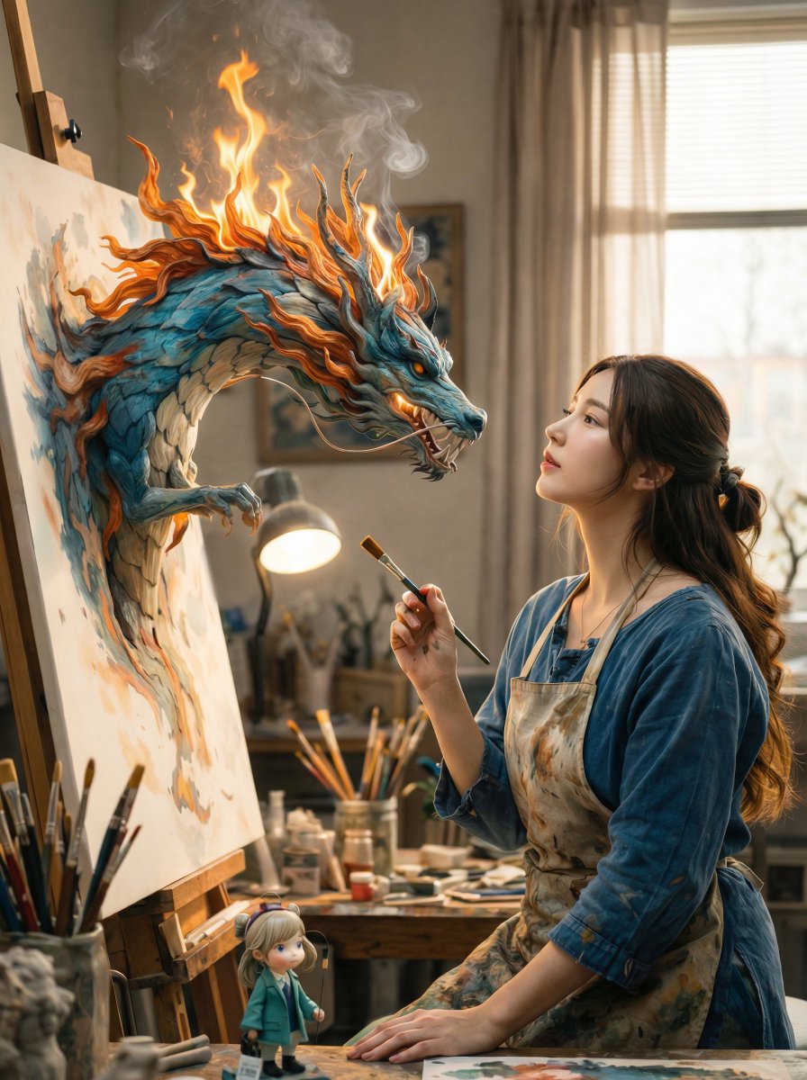 画布中腾出的东方巨龙