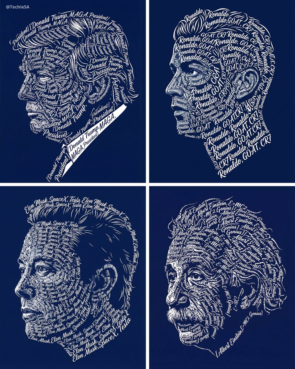 Create a typographic art 肖像 using...