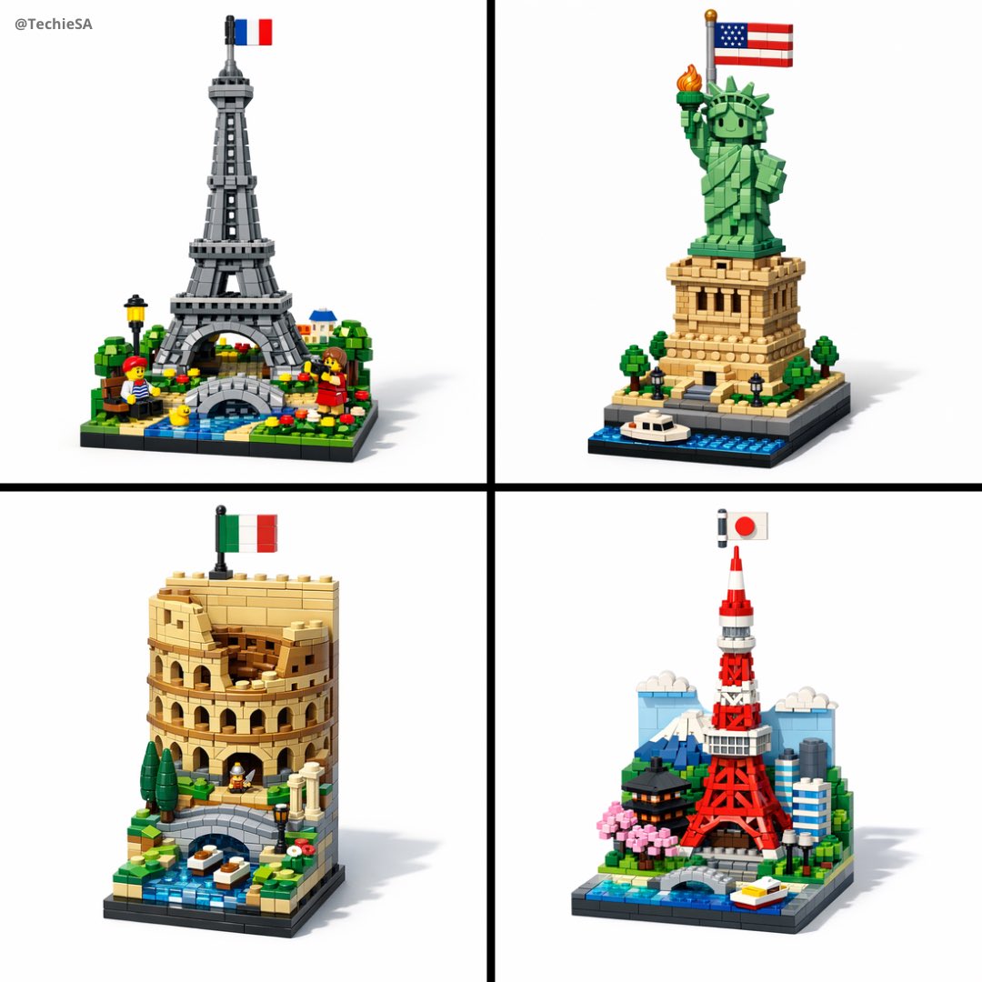 A 竖版 LEGO diorama showing [LANDMAR...