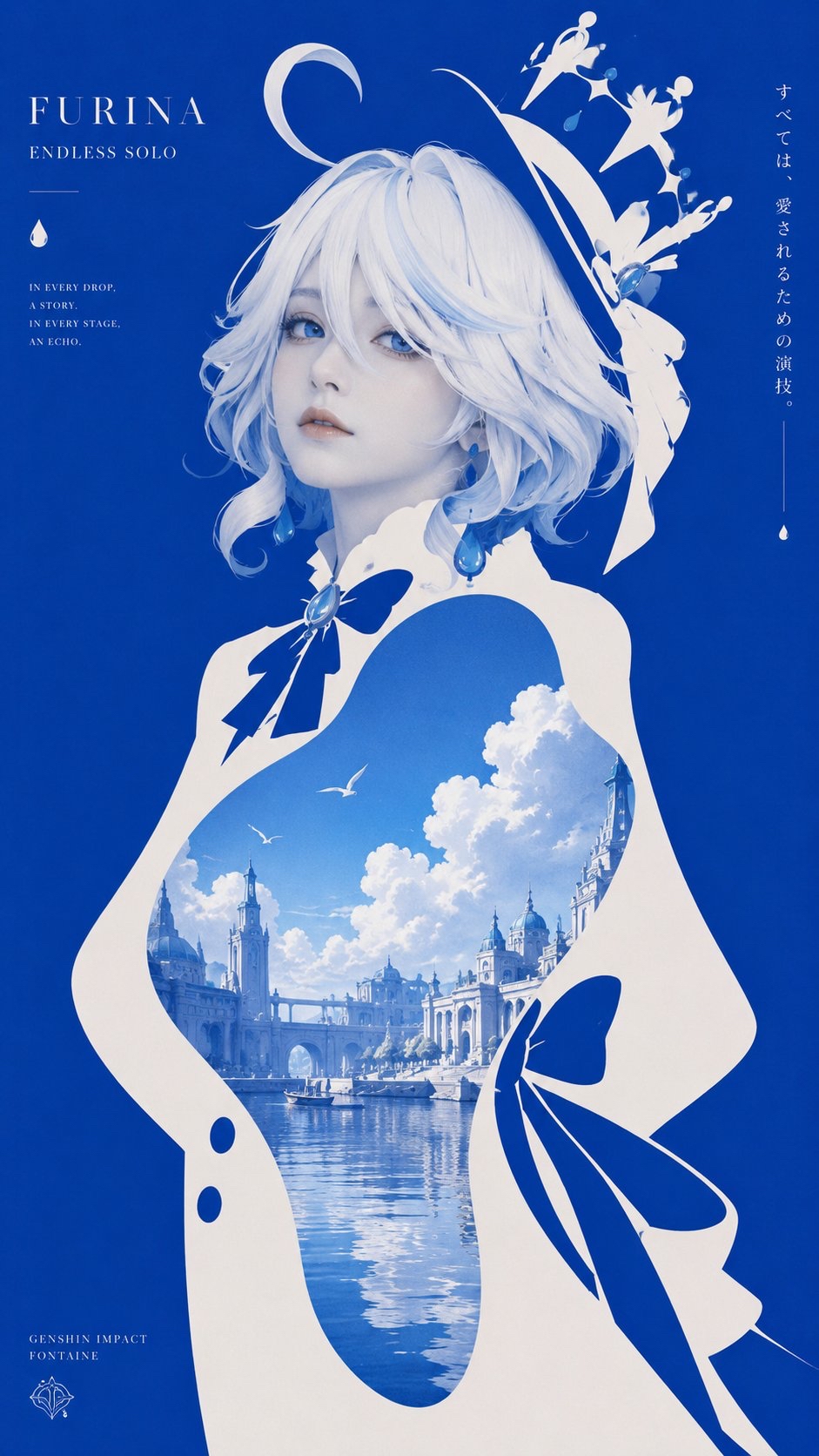 极简角色海报：镂空风景拼贴