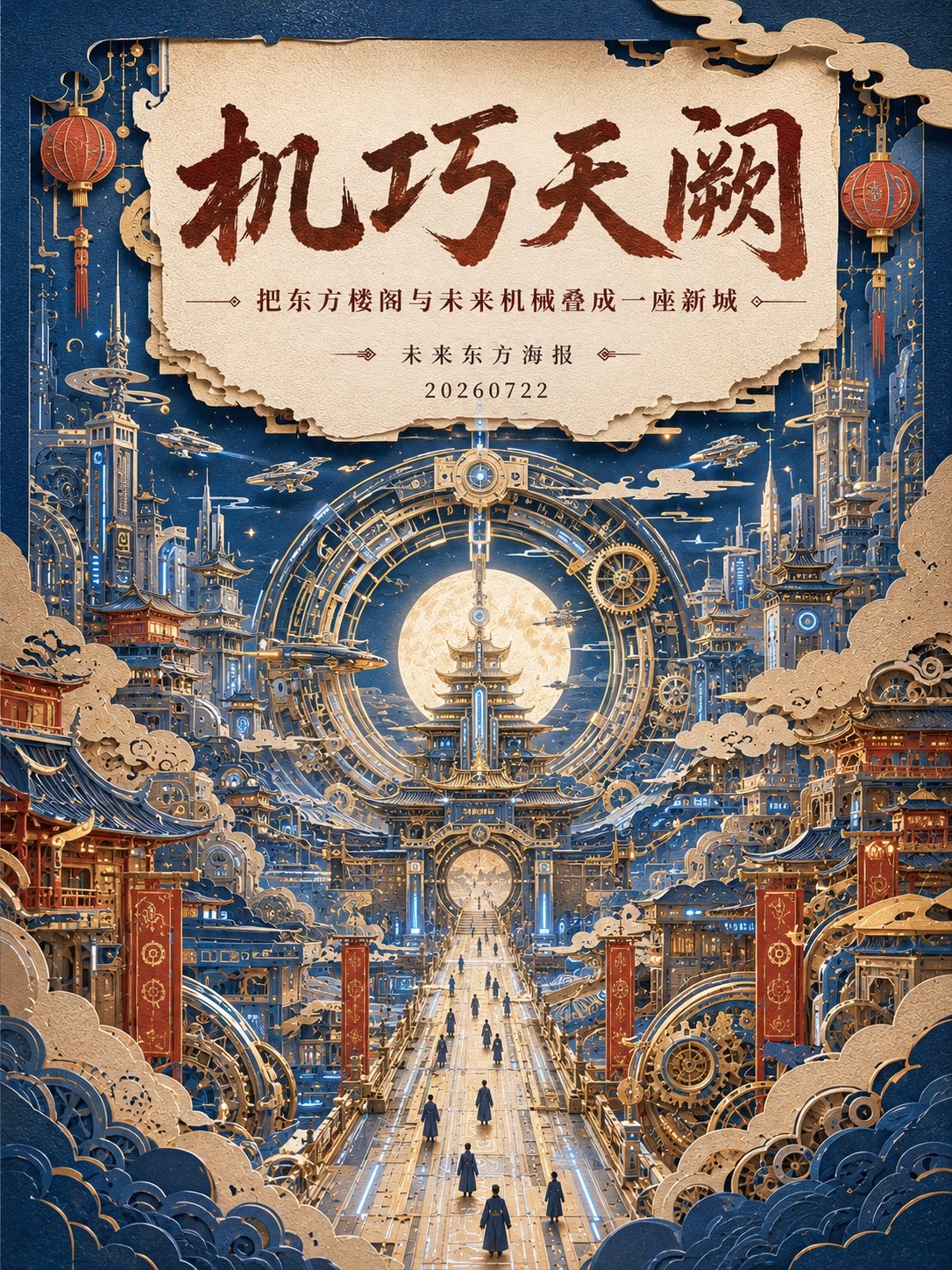 纸雕东方幻想：山海经异兽神话海报
