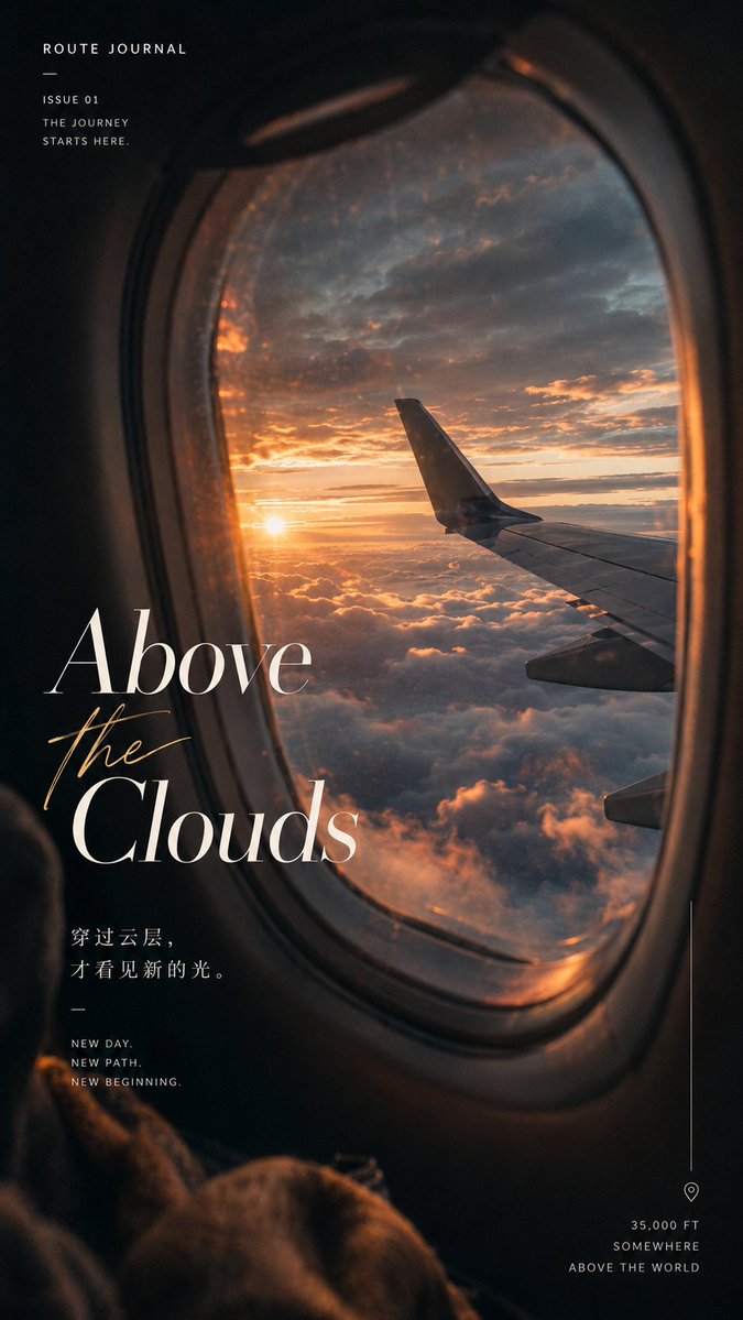 旅途窗口叙事海报
