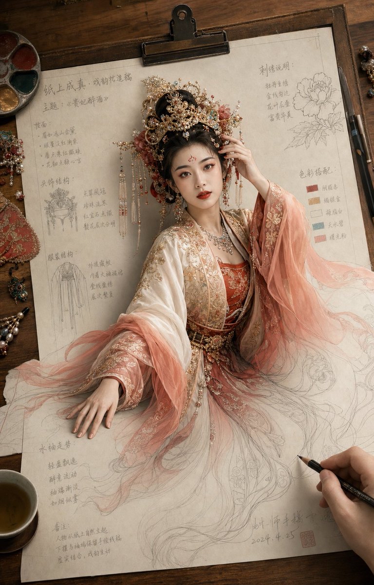 纸上成真·京剧花旦妆造设定稿