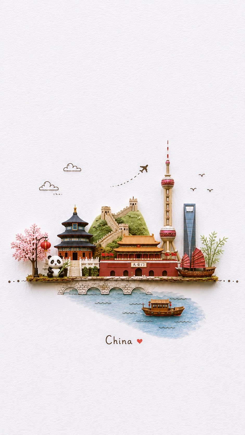 微缩纸艺旅行明信片立体插画 - 图 3