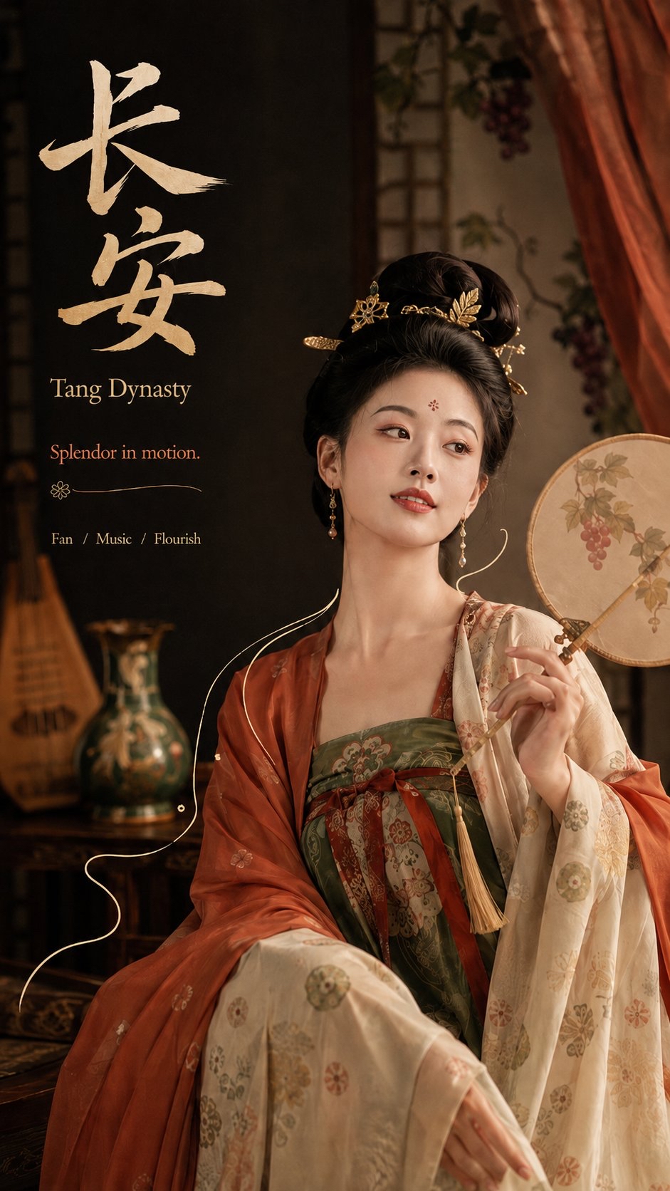 古风人物朝代策展海报框架