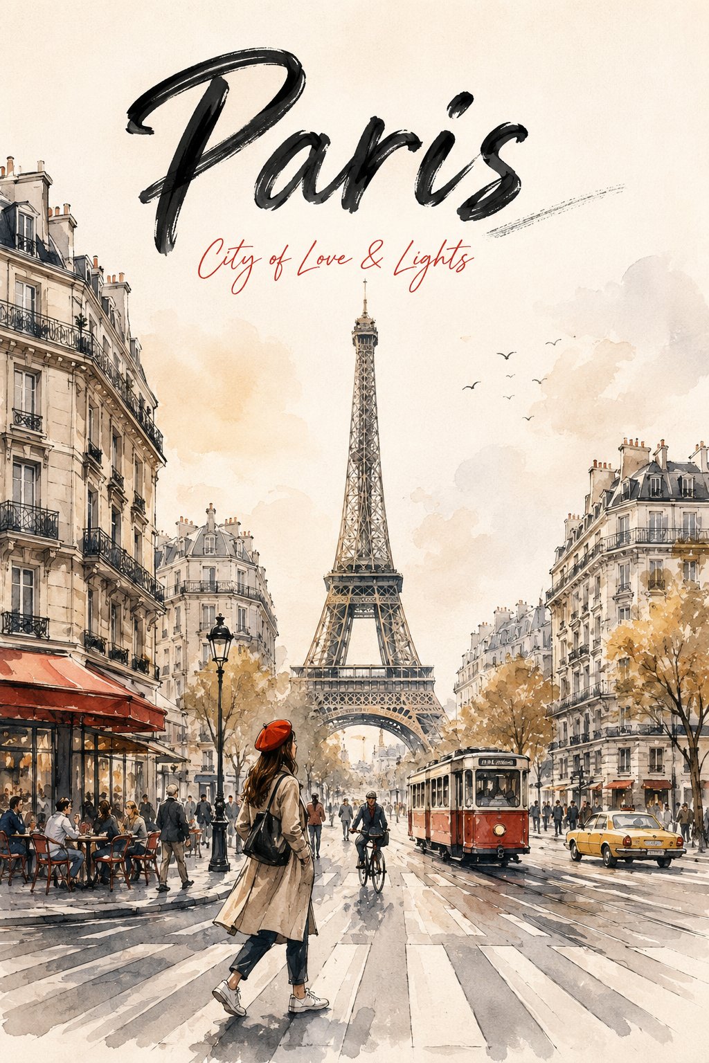 水彩城市旅行海报 Watercolor Travel Poster