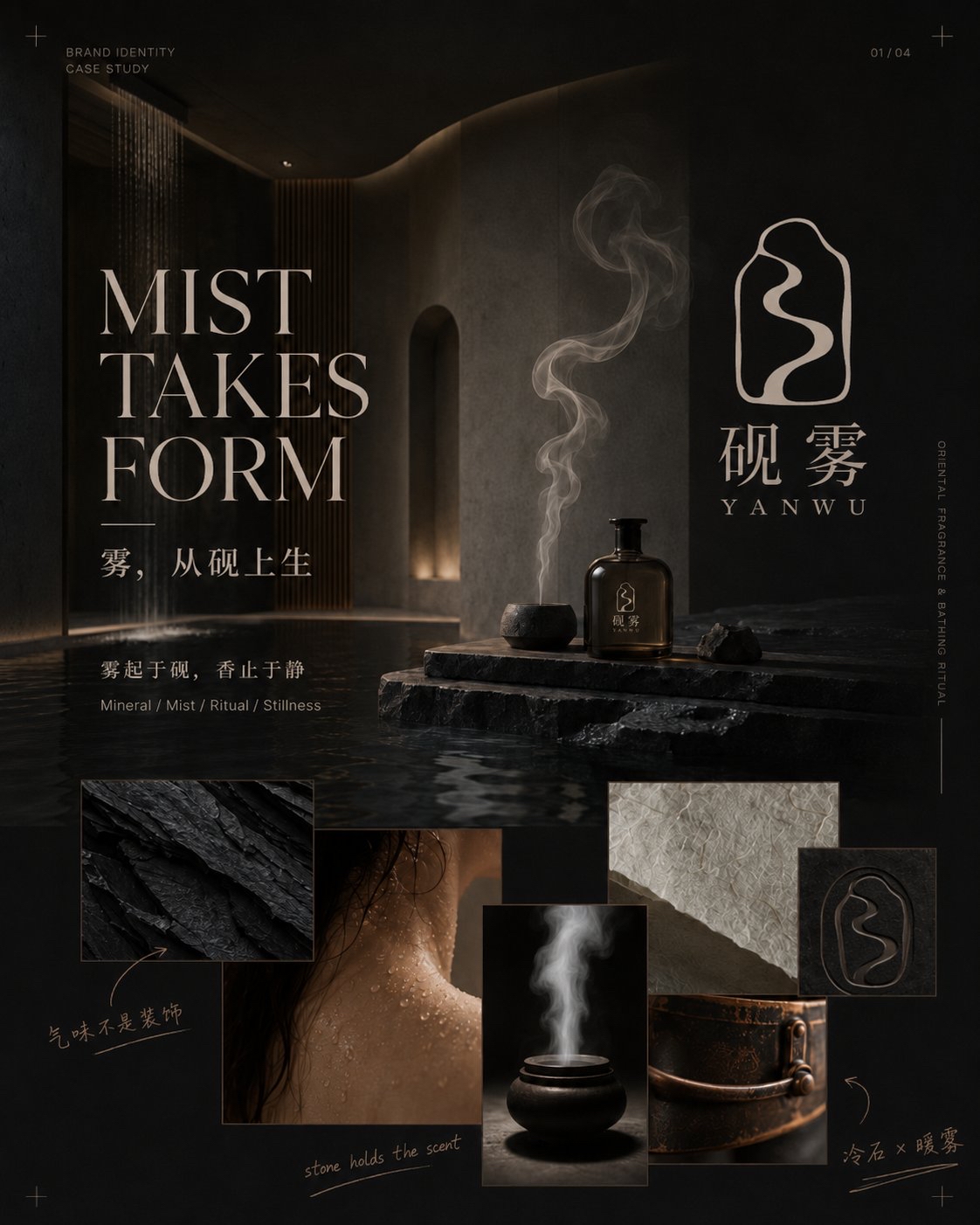 品牌LOGO提案:东方香氛「砚雾」全案设计