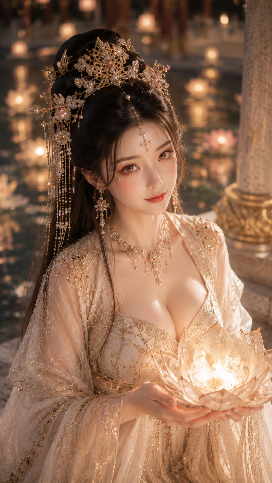 古风海报仙侠莲灯