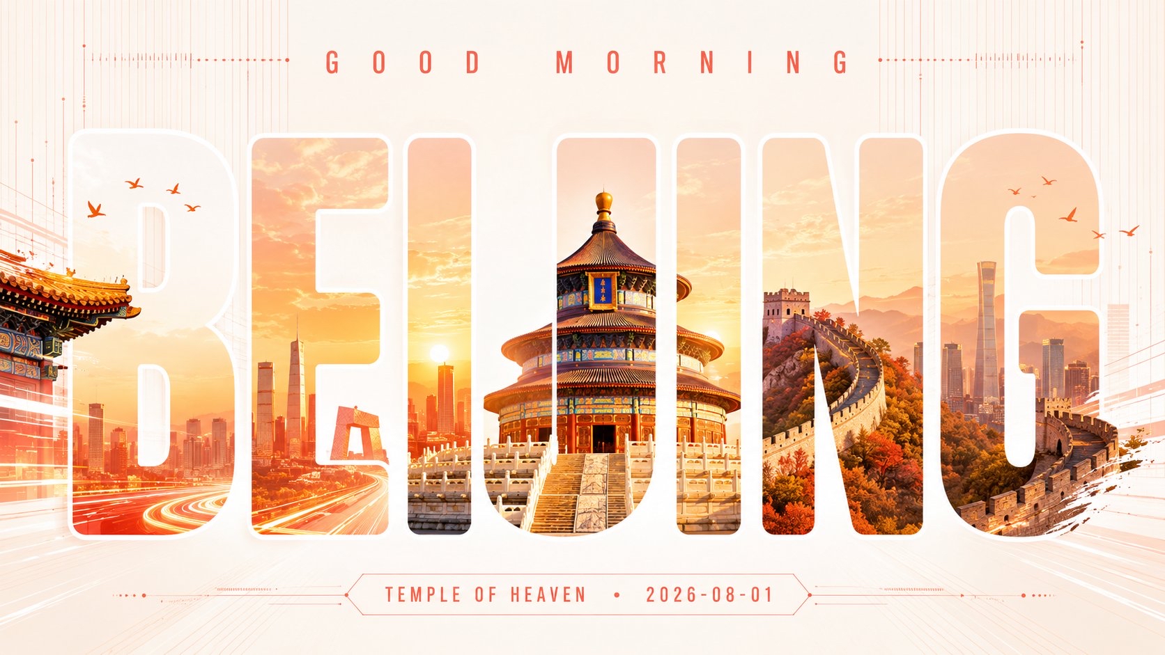 早安城市图形海报