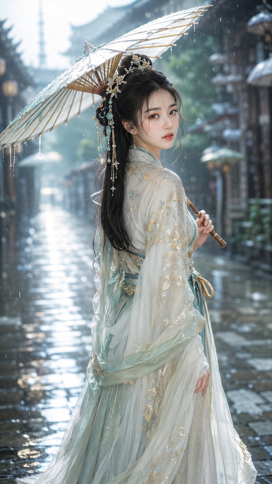 江南烟雨古风写真:青石巷中的回眸叙事