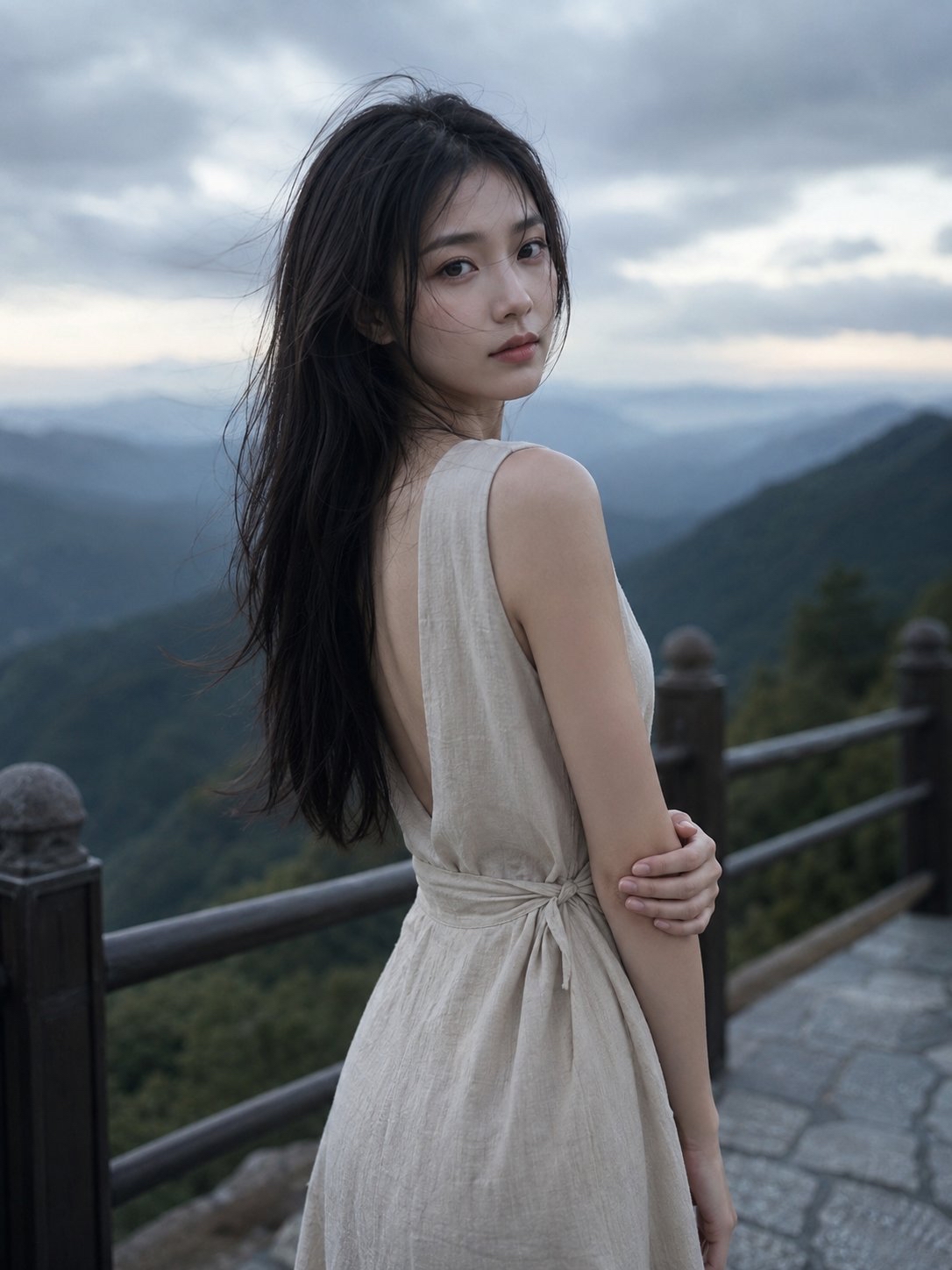 雨后山间雾光写真:韩系自然时尚人像