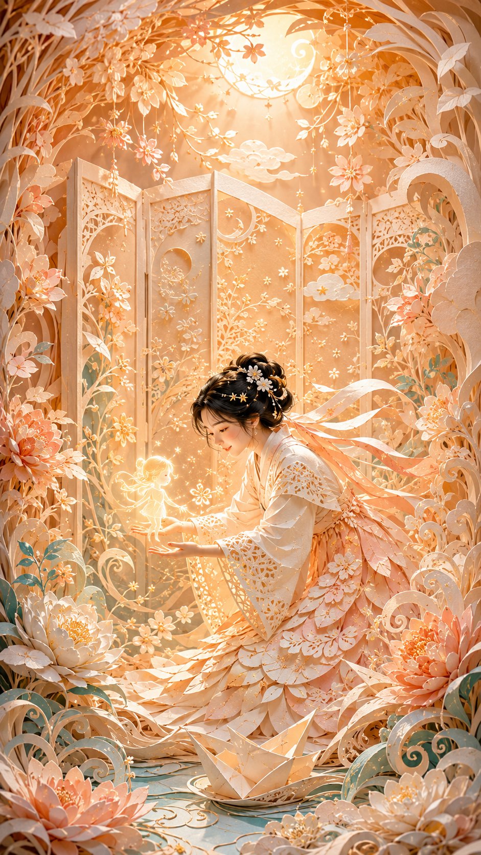 东方剪纸艺术:遇见花灵梦境
