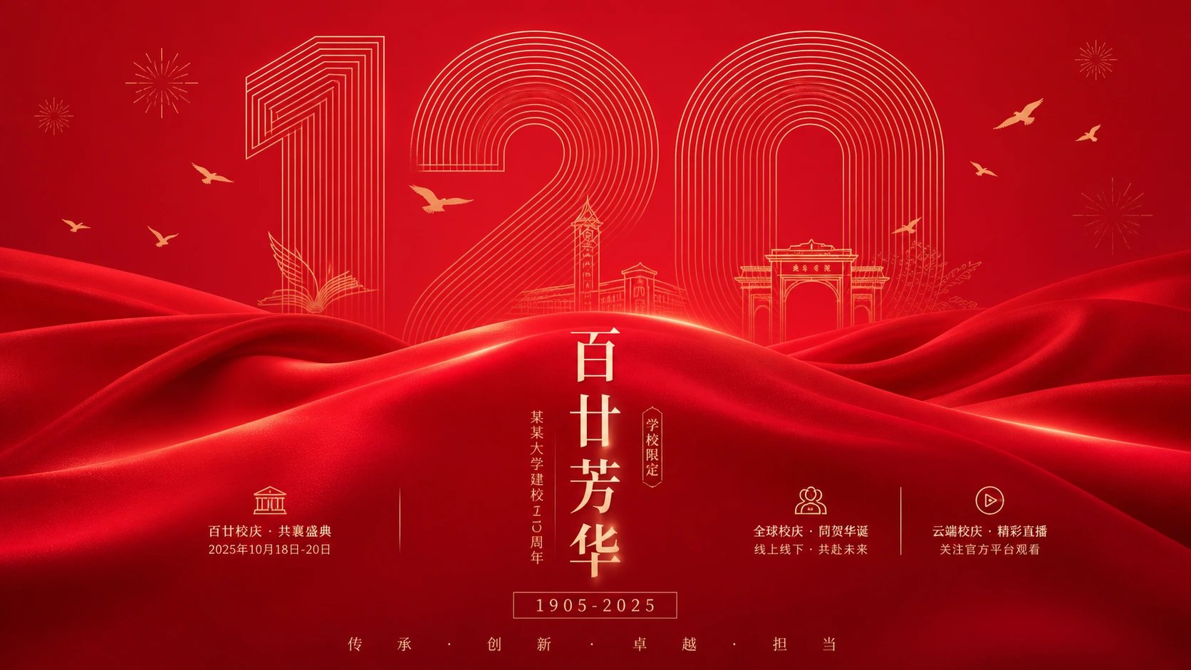 中国红美学:政务活动海报框架