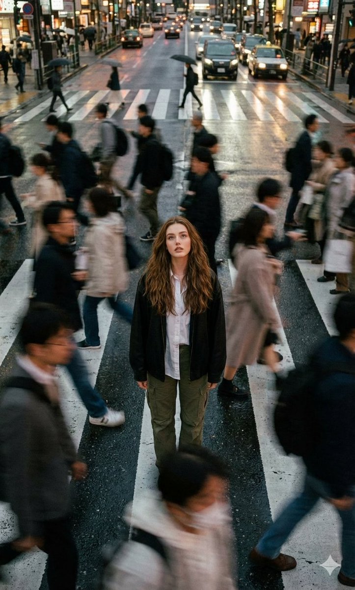 Cinematic street photography capturing a moment in motion wit...