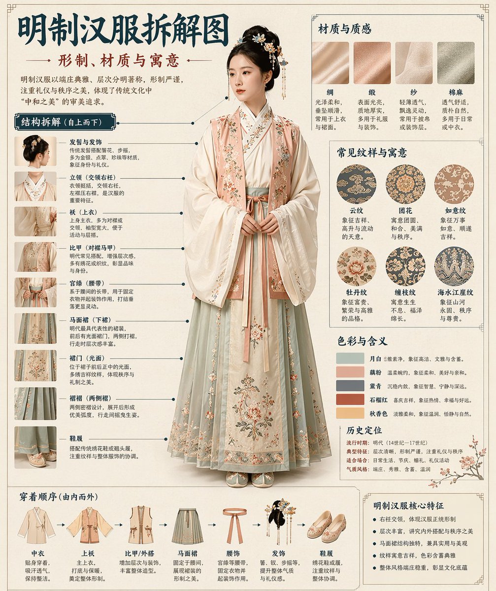 汉服图鉴式拆解信息图