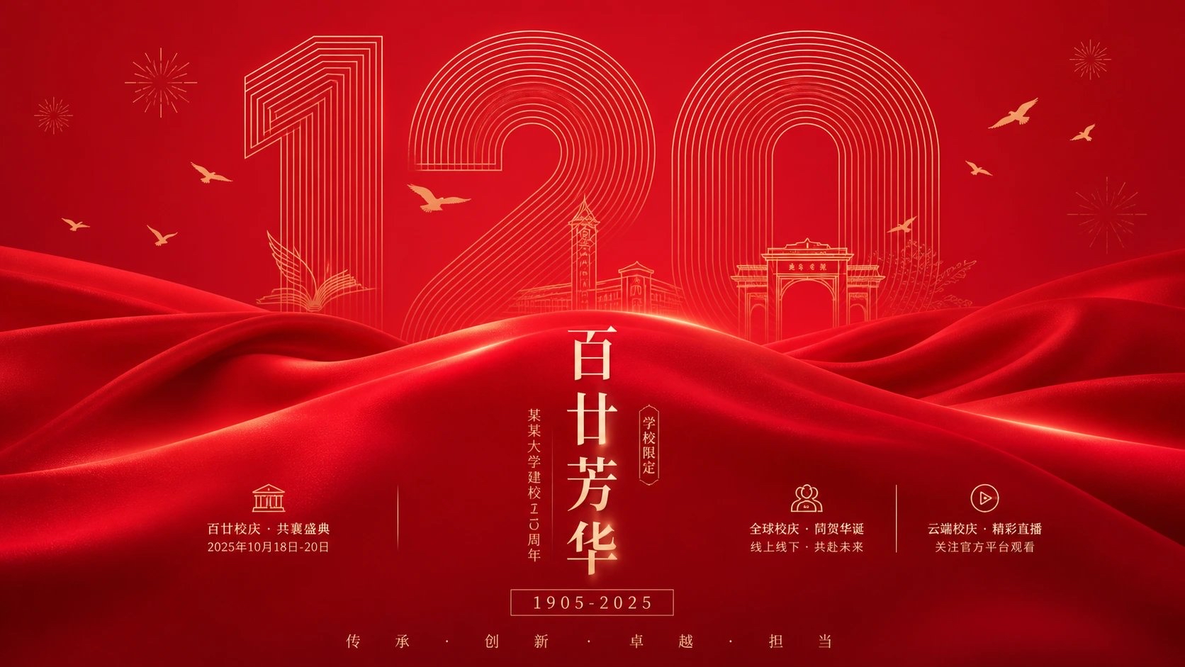 中国红美学:政务活动海报框架