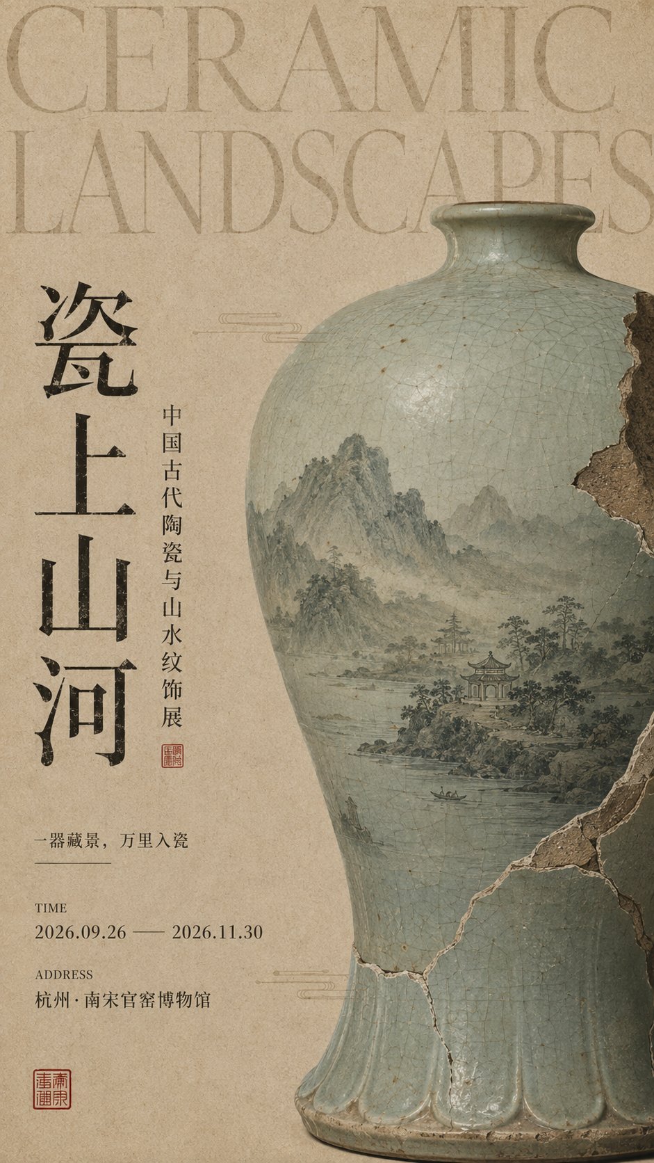东方文博展览海报：古代艺术载体与现代编辑排版 - 图 3