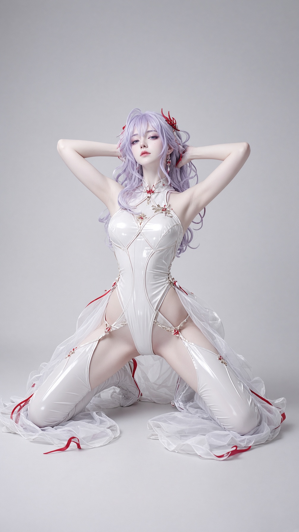 银发少女赛博窗边：3D二次元CG人像 - 图 2