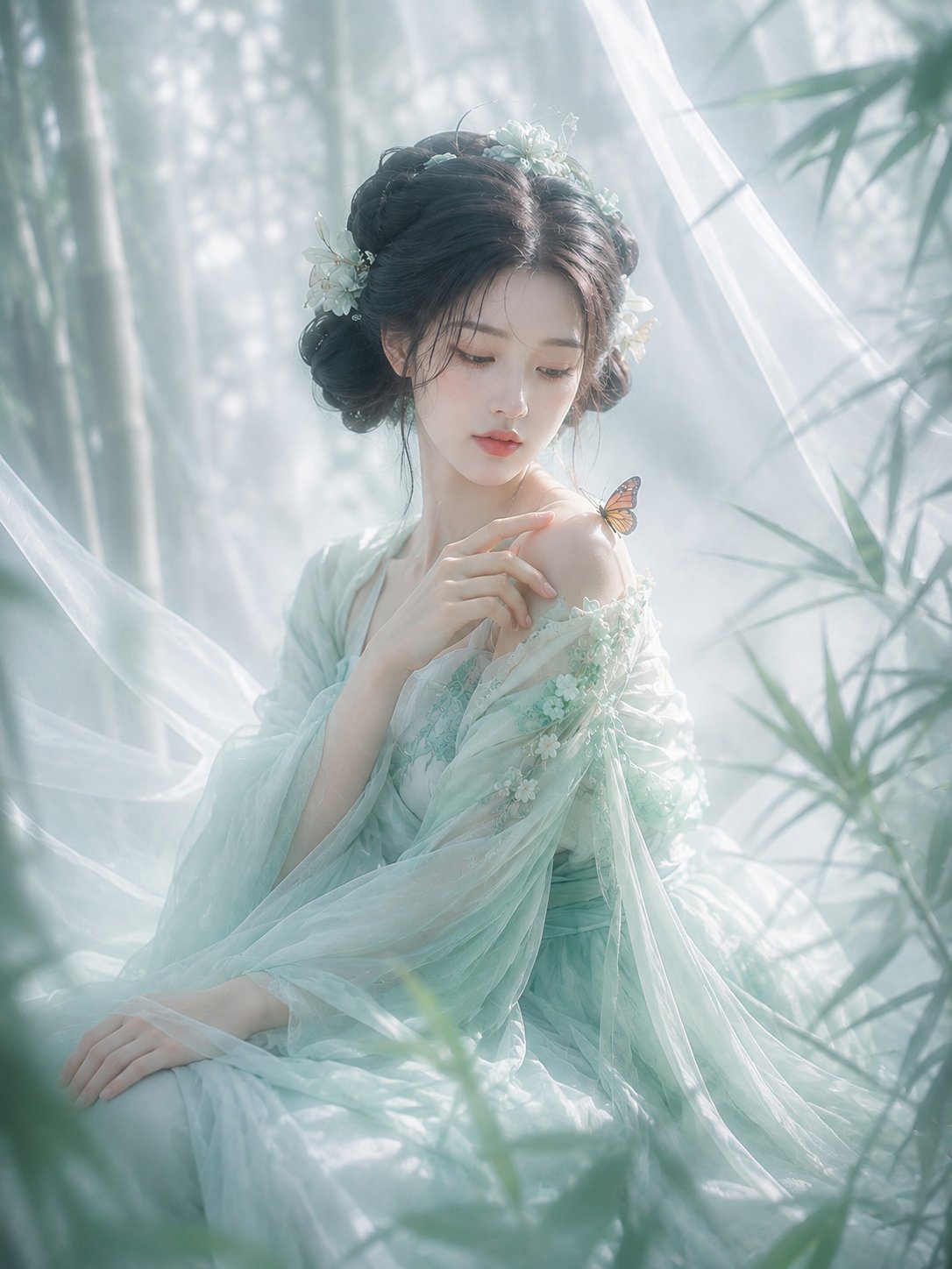 东方花精灵：竹影蝶落青纱间 - 图 2