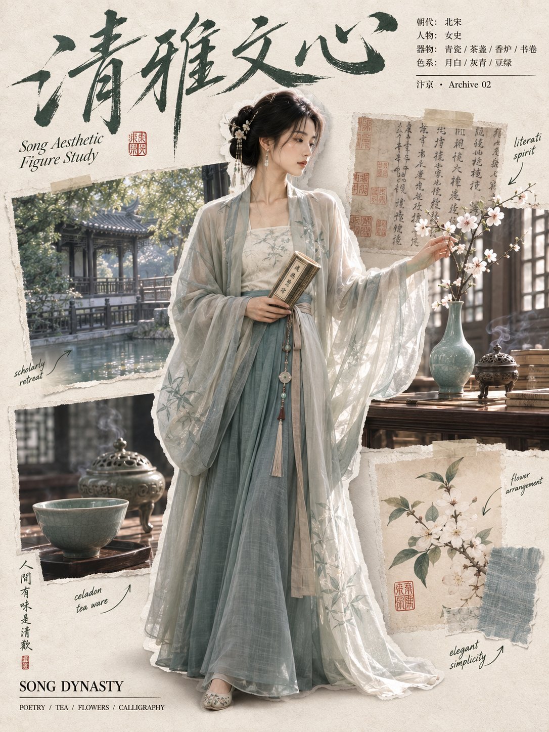 东方古风人物志 · 剪纸拼贴海报 - 图 3