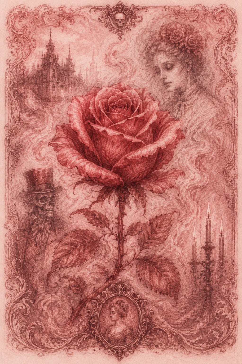 维多利亚幽灵优雅：铅笔素描的 spectral 时代感 - 图 5
