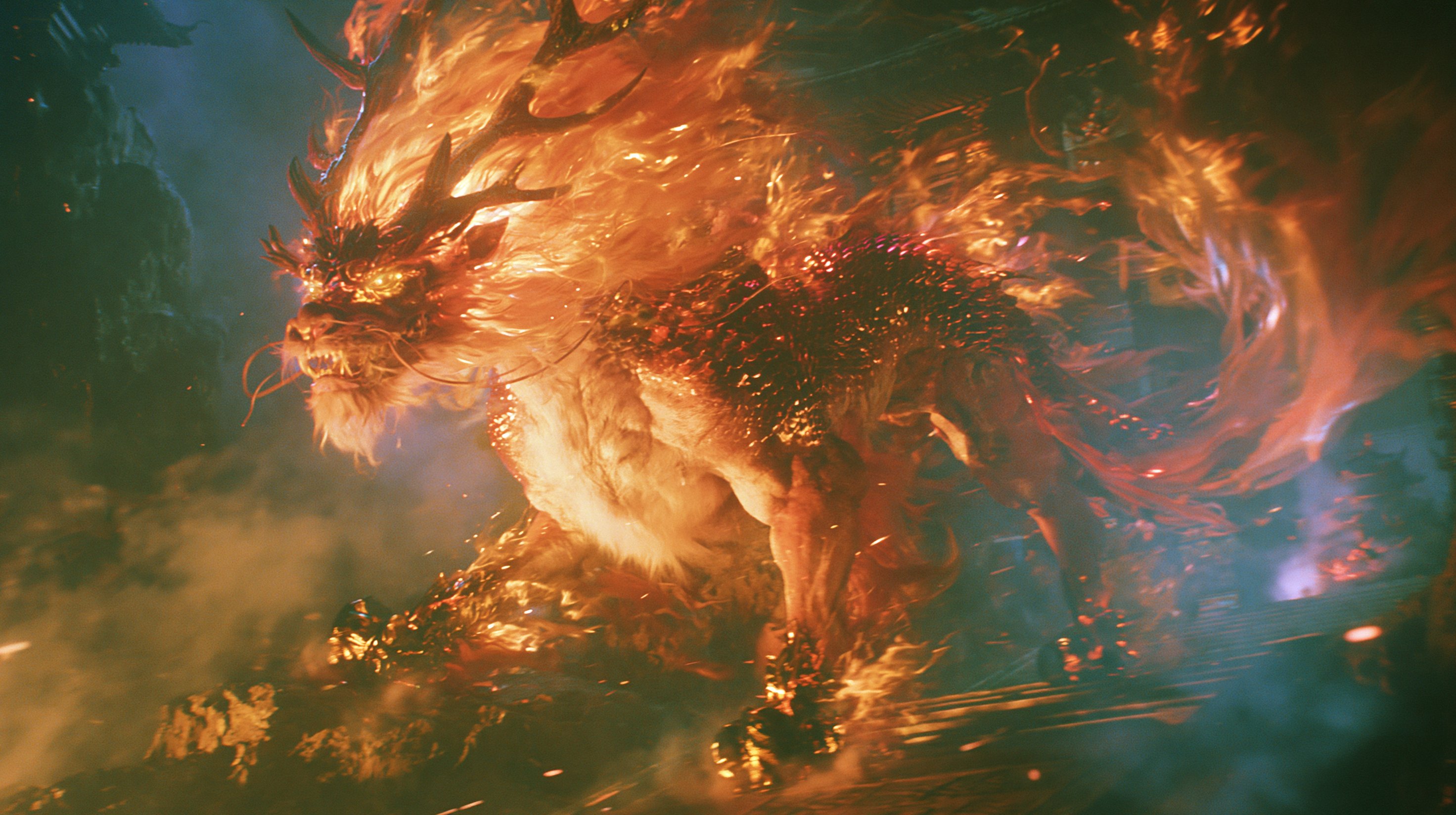 中式四大神兽:火麒麟雷麟烛龙玄龟