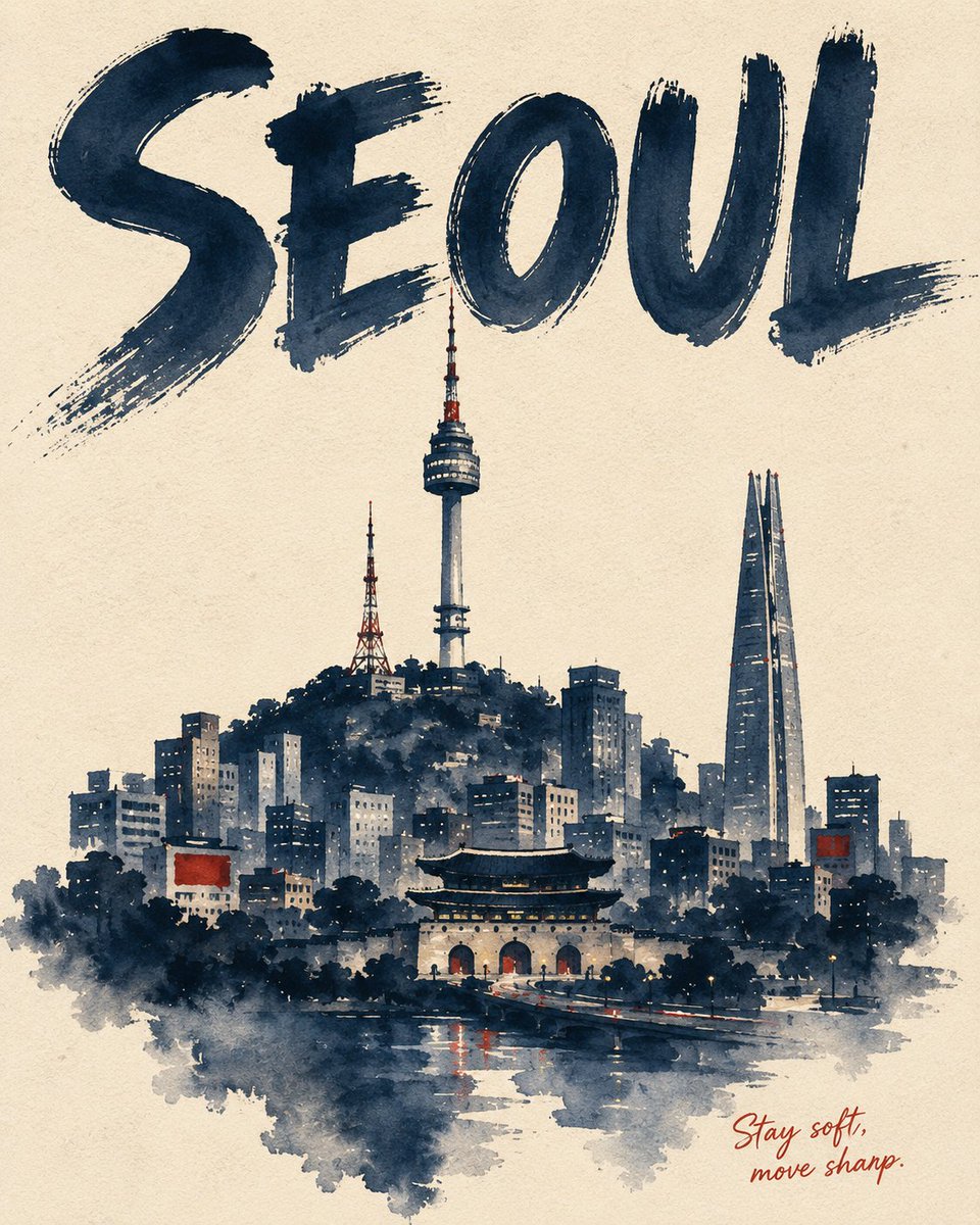 水彩城市：湿画法的旅行海报 - 图 2