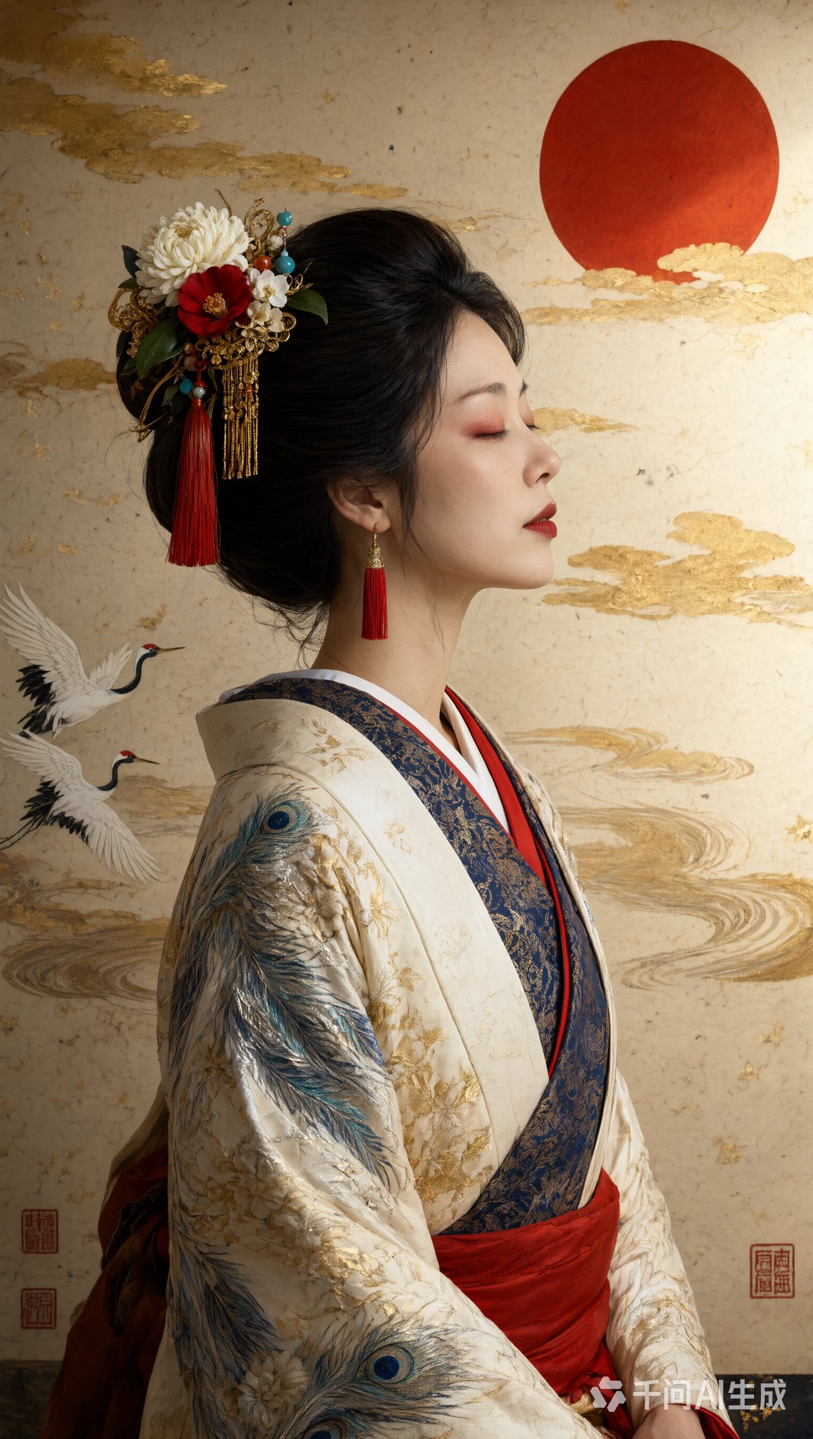 浮世绘超写实：日本传统花魁侧颜 - 图 4