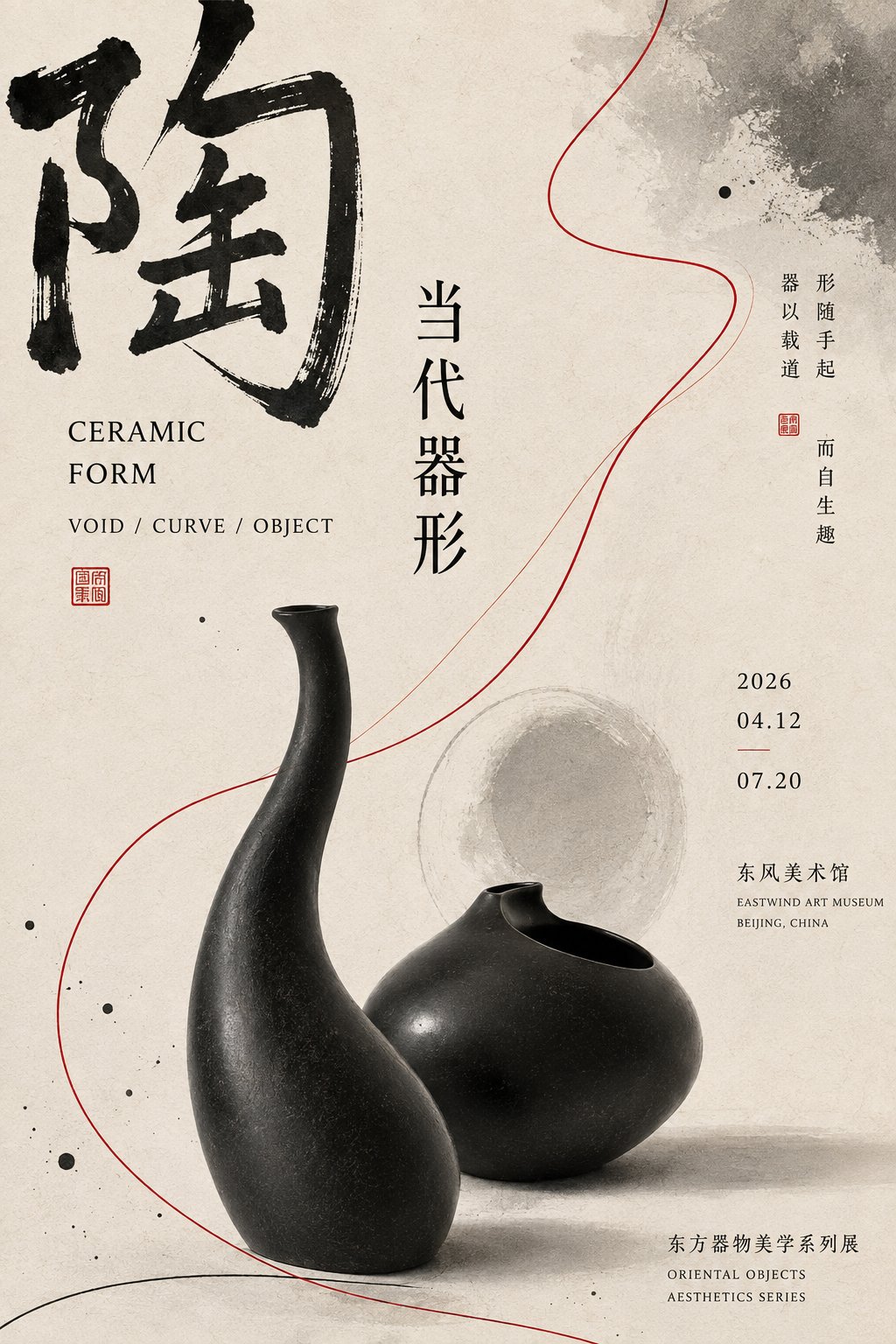 东方器物×线条穿插：高密度编辑海报 - 图 4