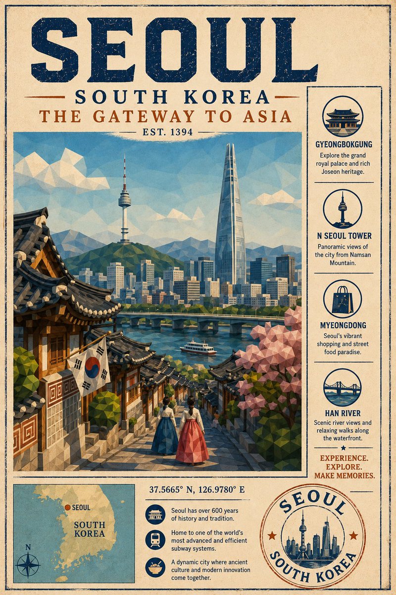 复古低多边形旅行海报 - 图 2