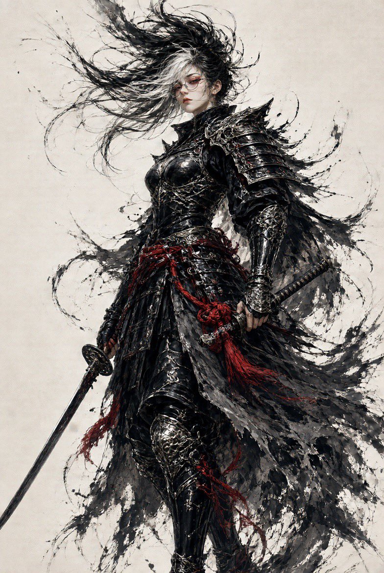 墨刃武士：黑发银霜的暗银甲女剑客 - 图 4