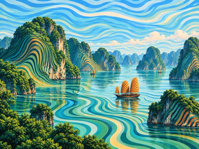 迷幻条纹抽象风景 - 图 4