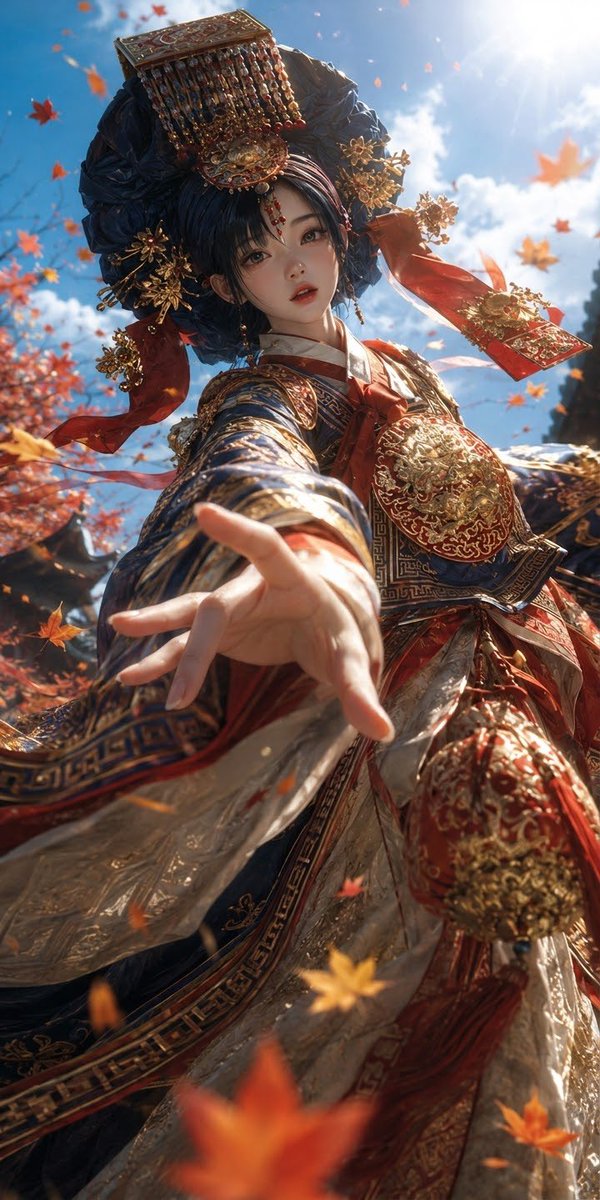 东方帝国幻想:低角度宫廷人像