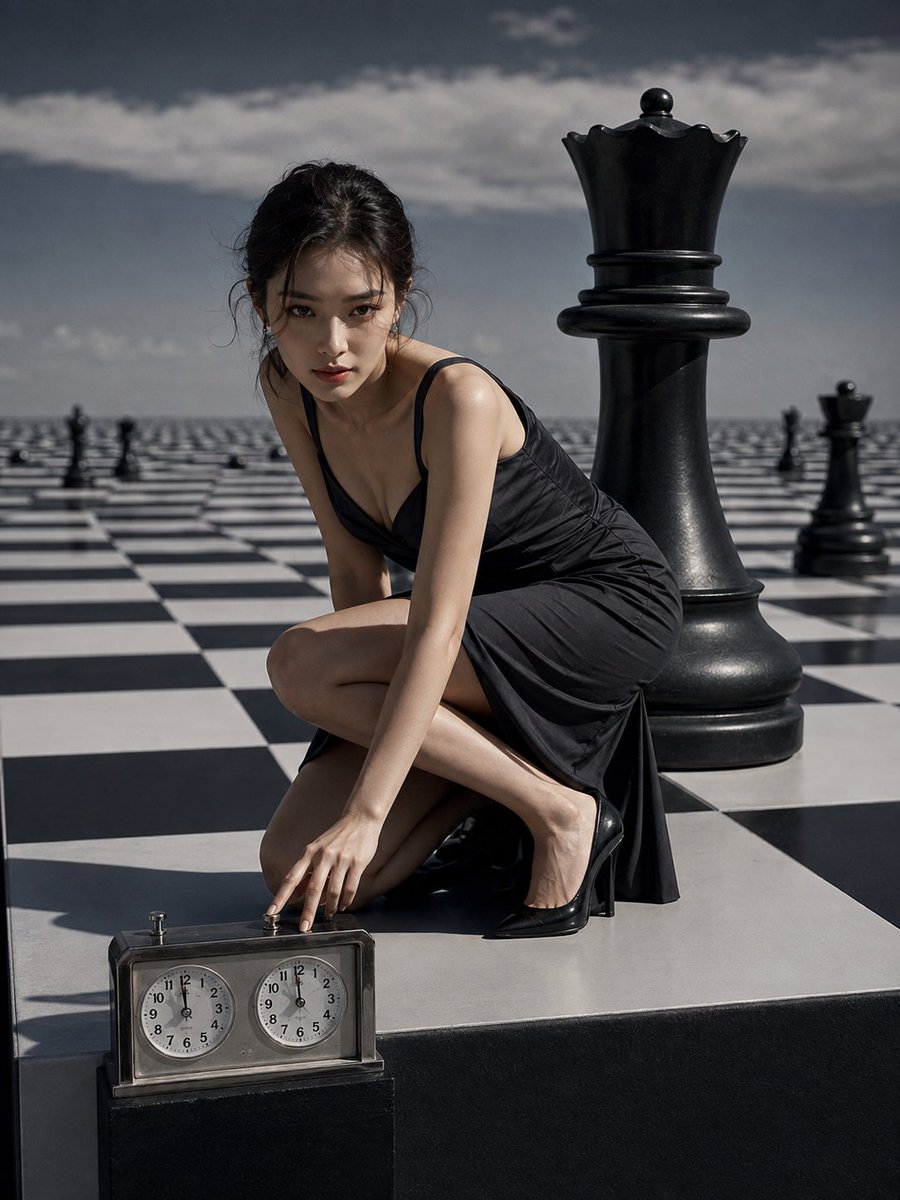 巨型棋盘:策略电影时尚摄影