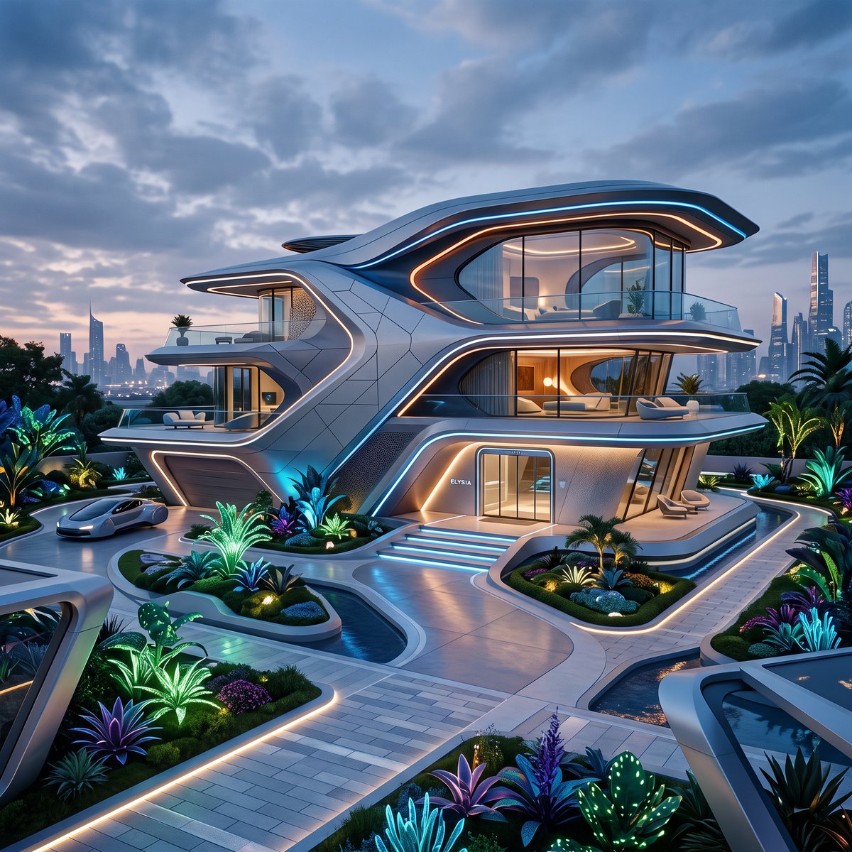 未来主义住宅:Syd Mead 风格科幻建筑