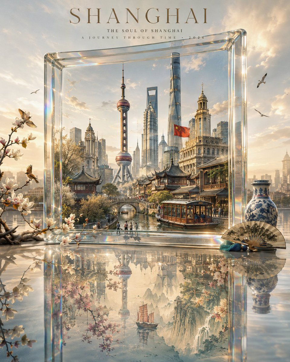 玻璃之门:微缩国家旅行海报
