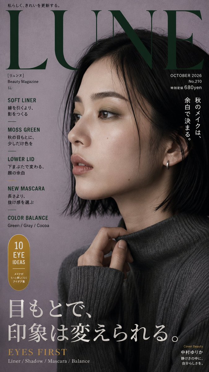 日本美妆杂志封面，肖像驱动排版 - 图 2