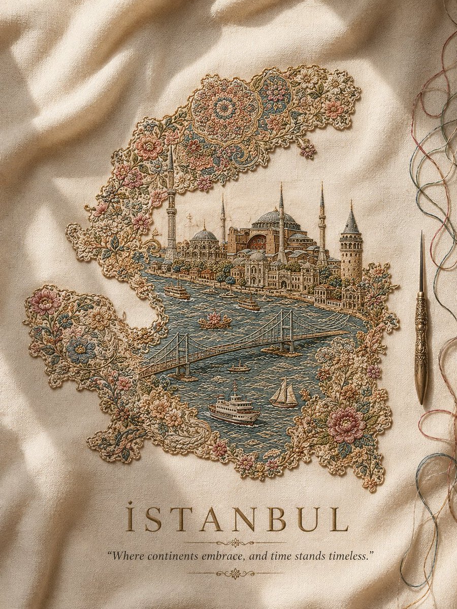 克什米尔刺绣剪影：旅行奢华海报 - 图 3