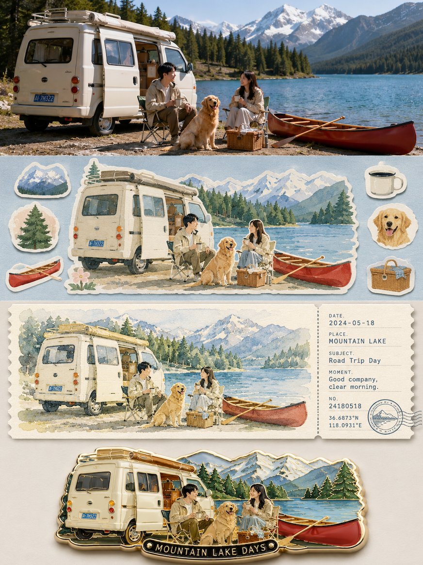 旅行照片转贴纸票根珐琅 - 图 2