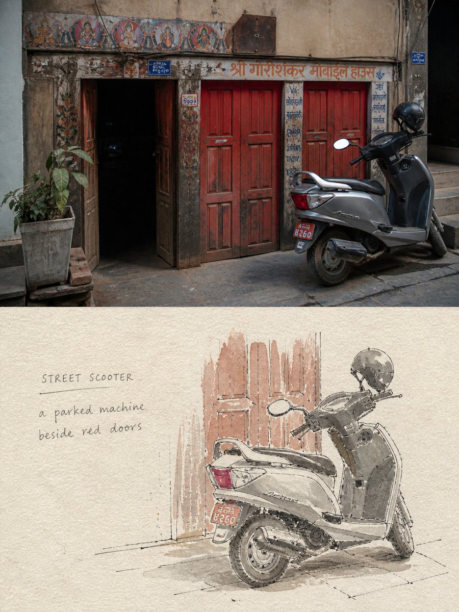 松线淡彩旅行物件观察小稿 - 图 4