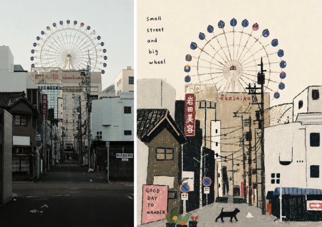 粗铅笔剪影民艺海报：照片转稚拙叙事插画 - 图 4
