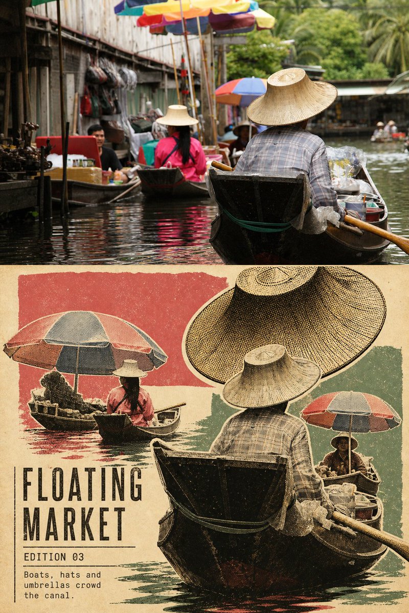 复古旅行遮罩蒙太奇：旧纸上的网点拼贴 - 图 4