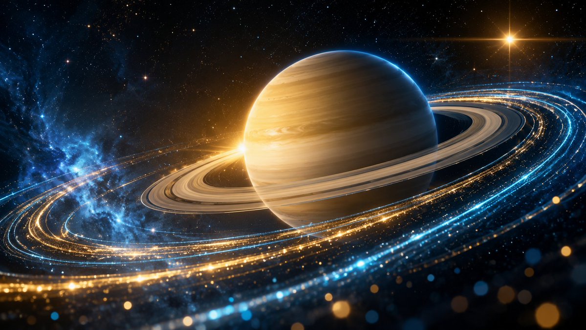 蓝金宇宙行星：梦幻CG轨道环绕 - 图 3