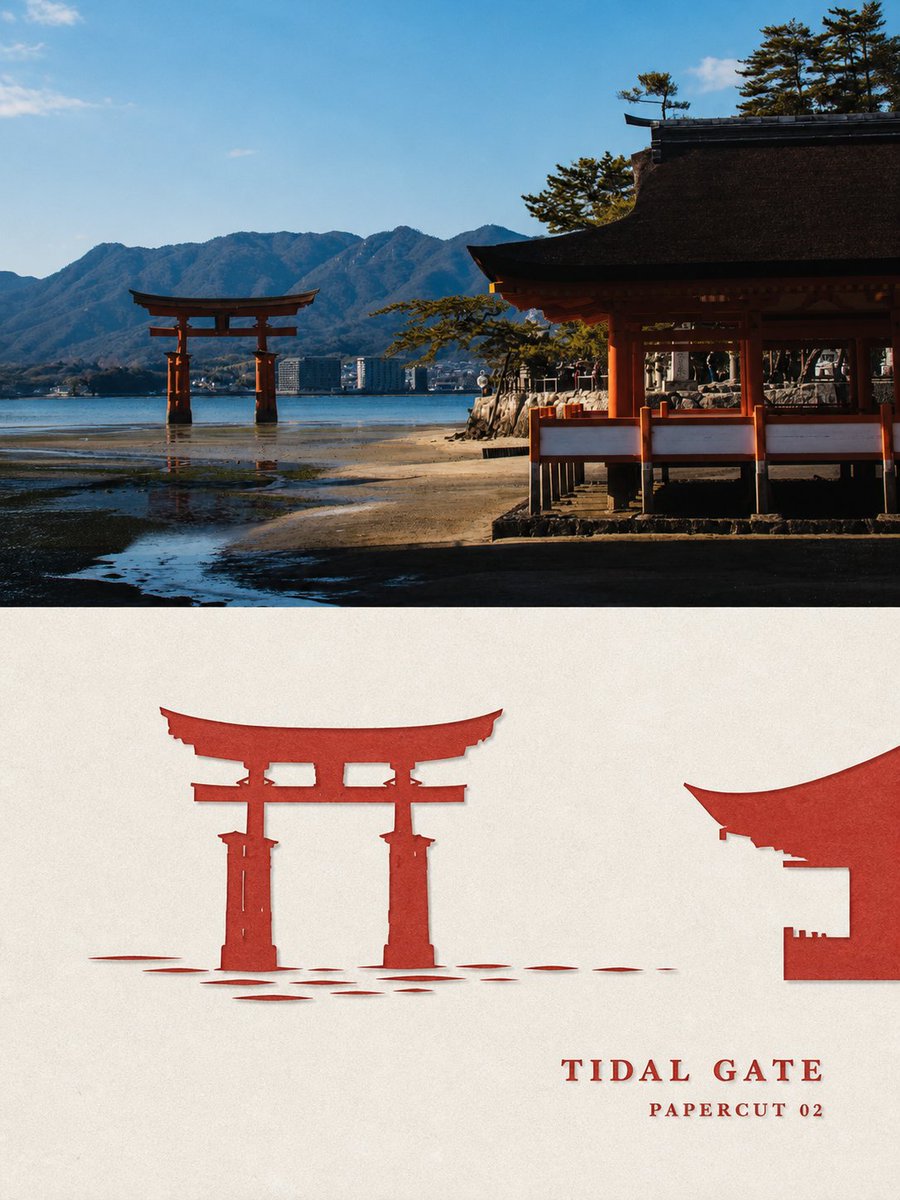 朱红地标剪纸：一张红纸剪出的旅行印记 - 图 2