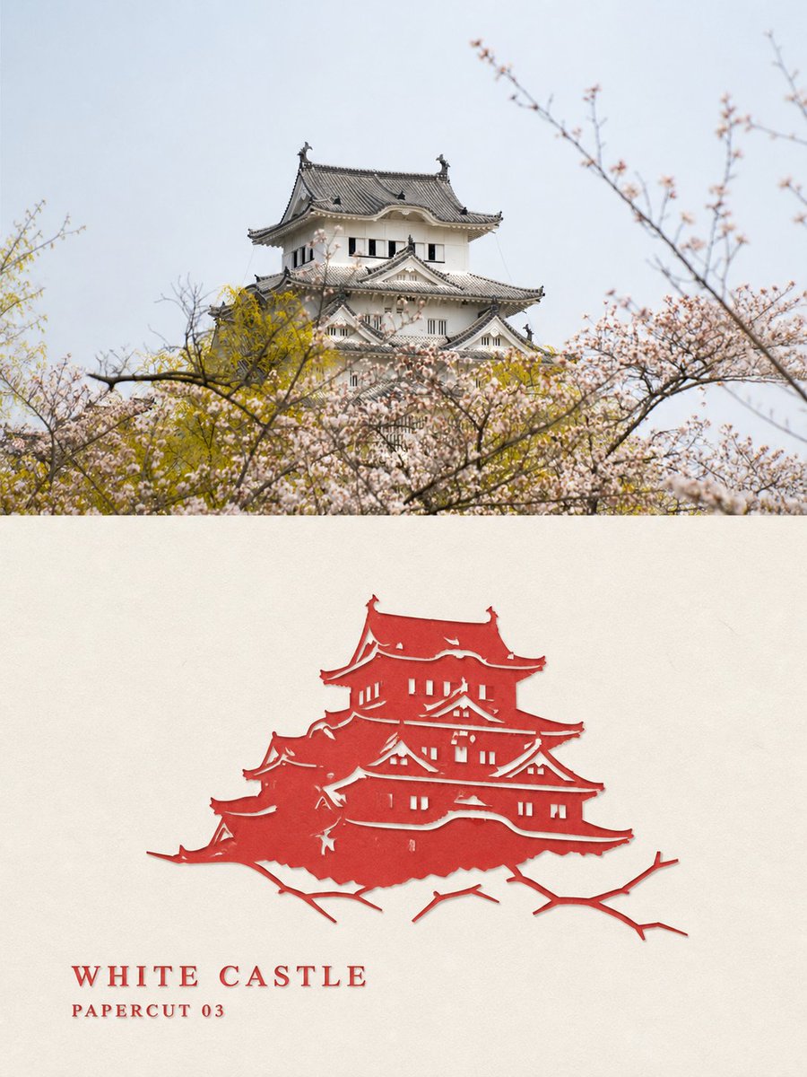 朱红地标剪纸：一张红纸剪出的旅行印记 - 图 3