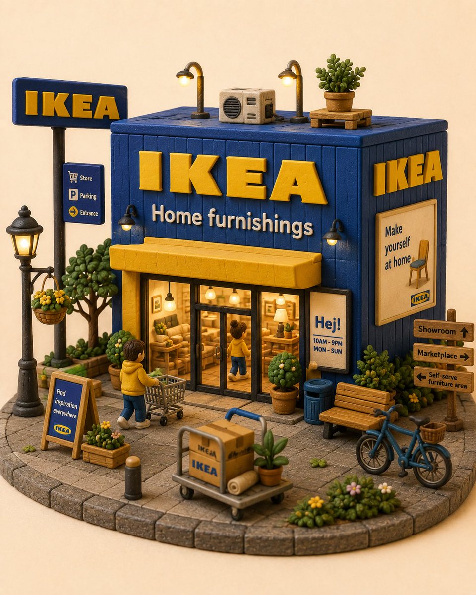微缩店铺：粘土质感的品牌立体模型 - 图 2