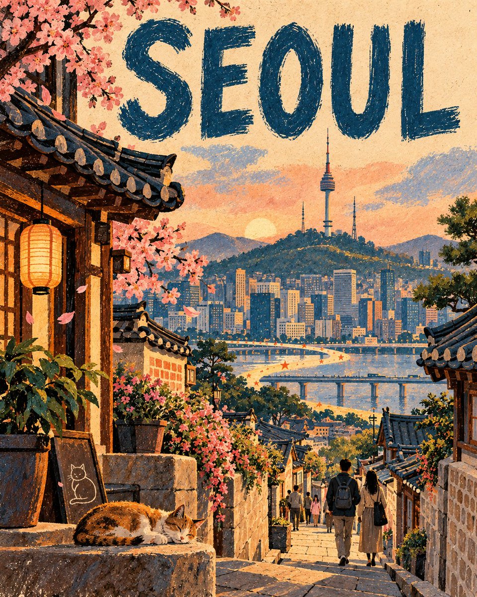 城市情绪旅行海报：手绘记忆飘带 - 图 2