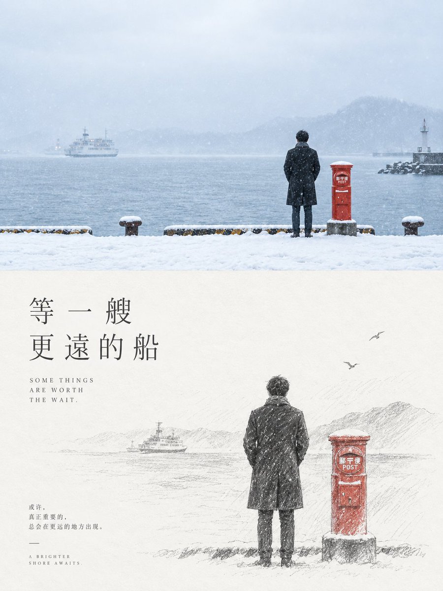 石墨素描编辑海报：照片与手绘的留白对话 - 图 3