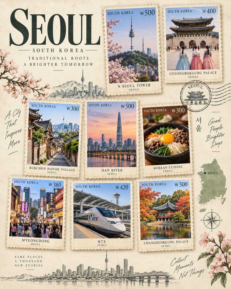 邮票旅行：复古编辑海报集 - 图 2