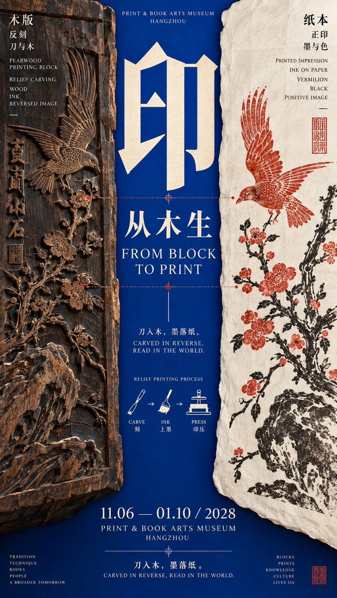 中轴夹景：东方文化展览海报构图框架 - 图 3